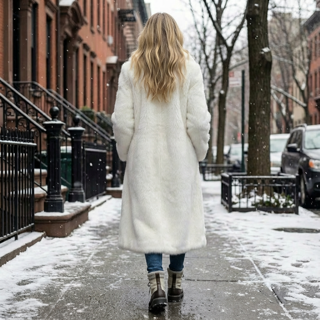 Eva | Lange gevoerde winterparka met capuchon