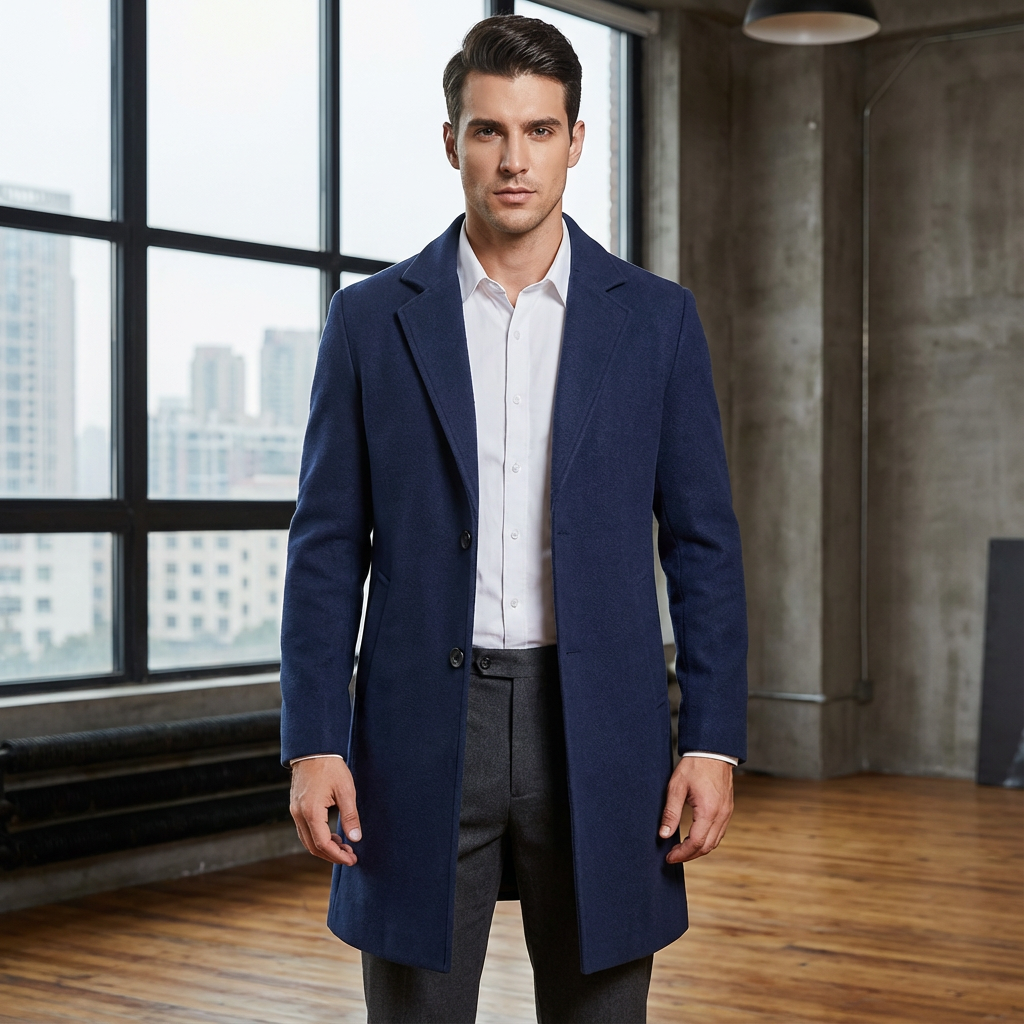 Lucas | Klassieke wollen herenmantel met moderne pasvorm