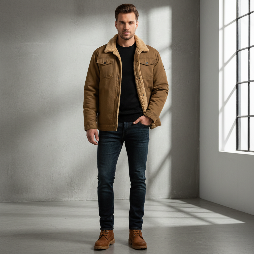 Dirk | Sherpa gevoerde truckerjas voor heren