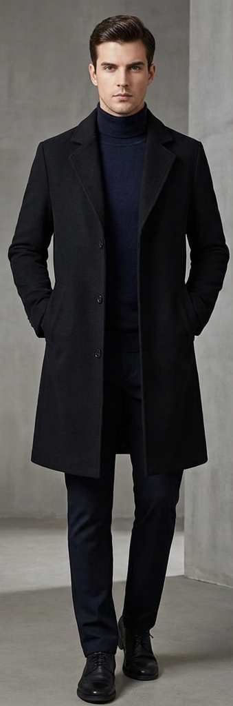 Lucas | Klassieke wollen herenmantel met moderne pasvorm