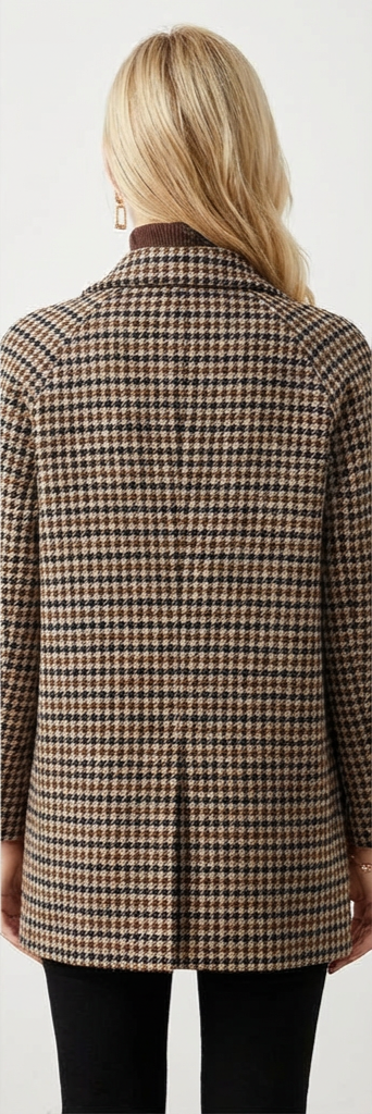 Noor | Klassieke double-breasted ruitjesmantel