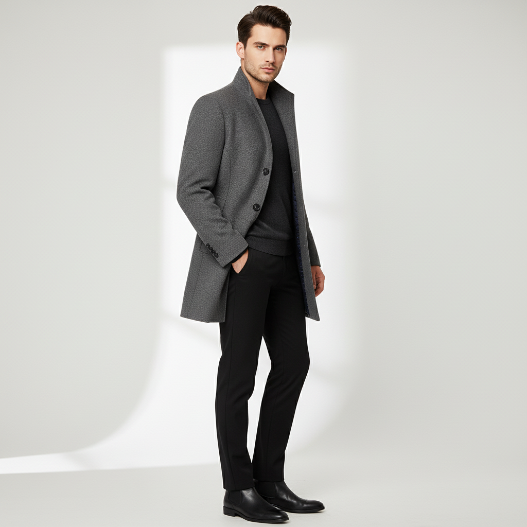 Robert | Elegante wollen herenmantel