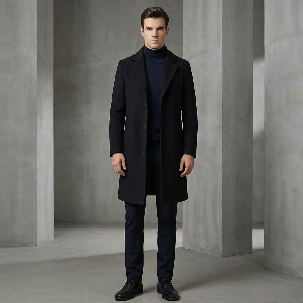 Lucas | Klassieke wollen herenmantel met moderne pasvorm
